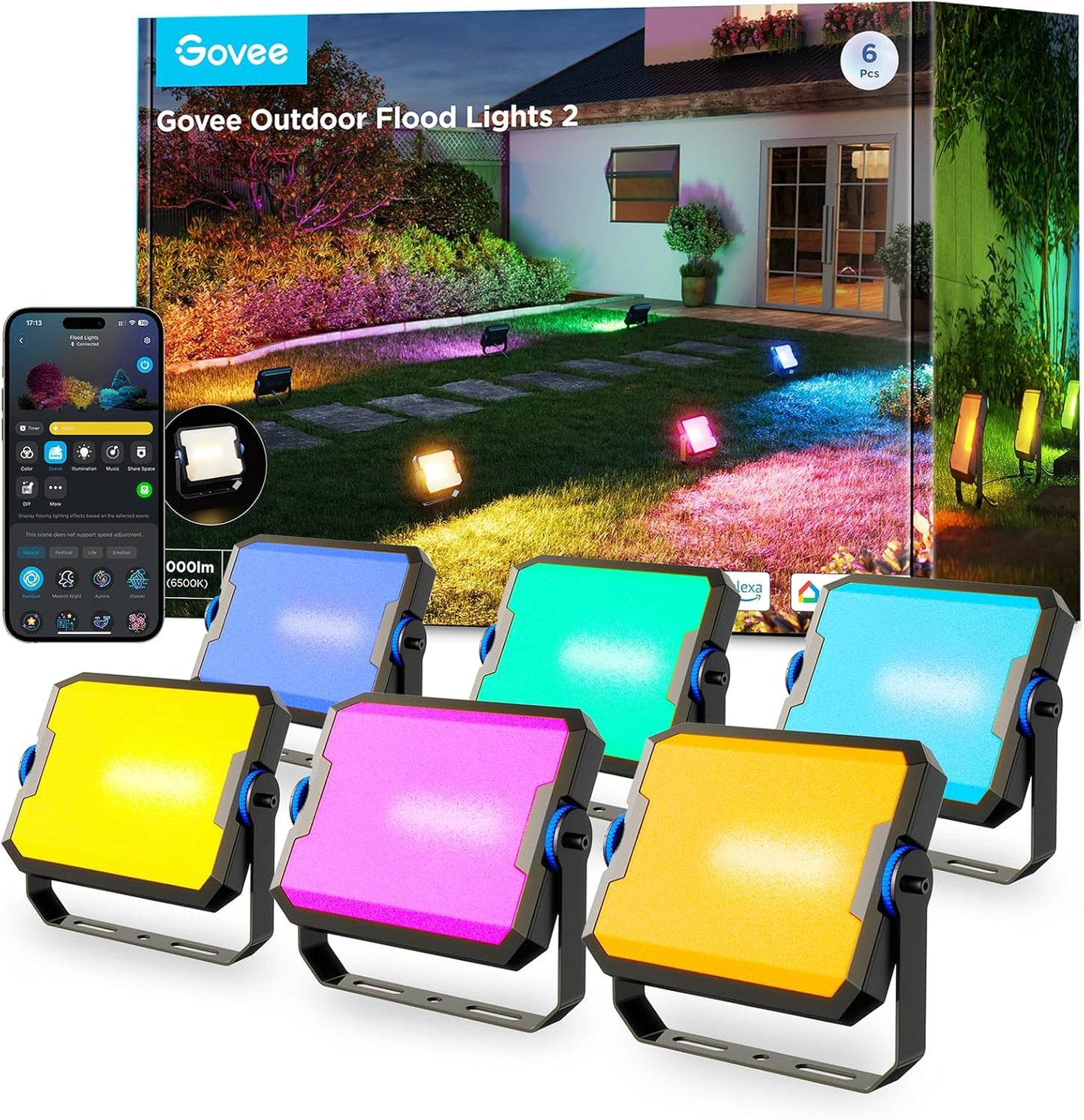 Govee Outdoor Flood Lights 2: RGBIC LED Landscape Lighting
