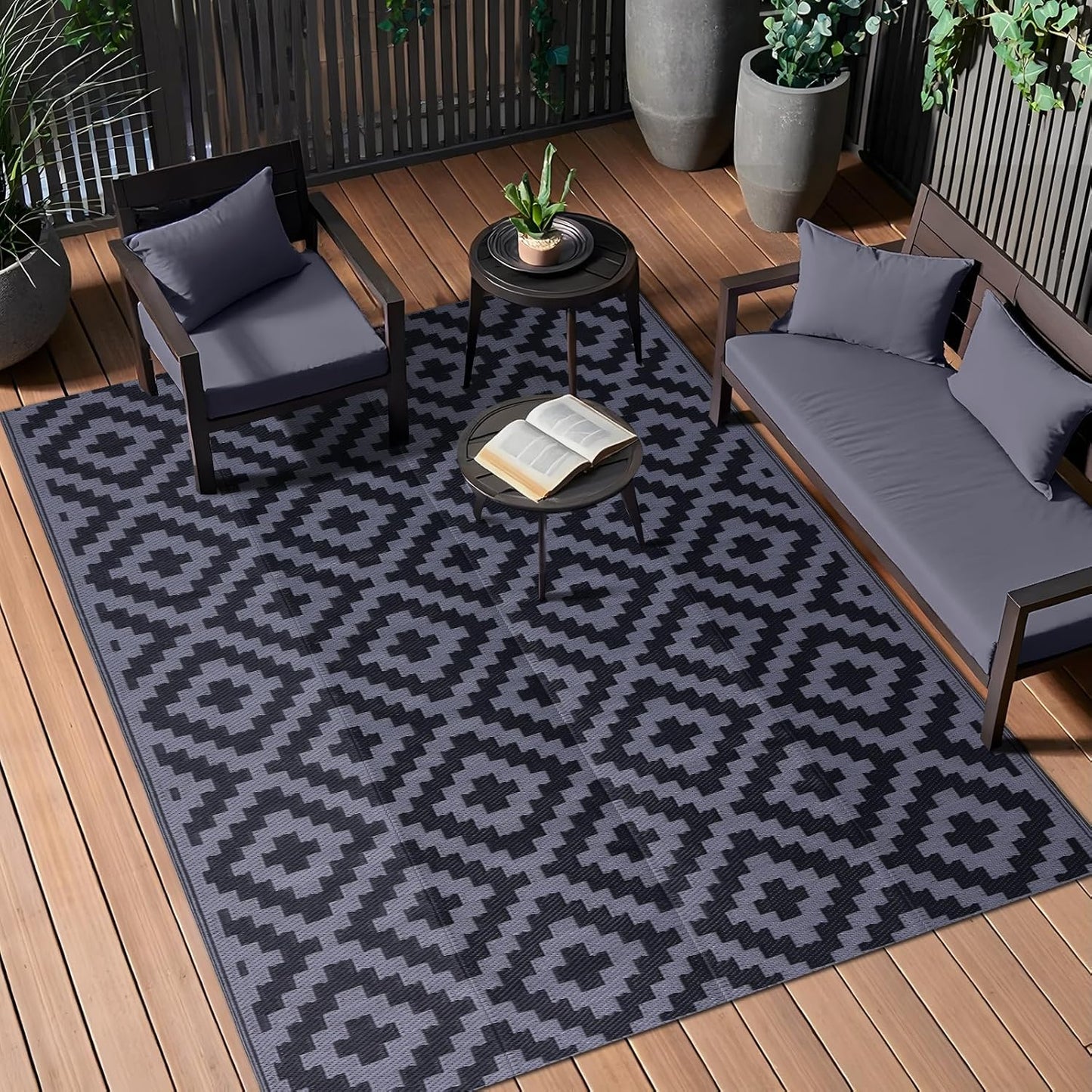 OLANLY Waterproof Outdoor Rug 5x8 ft for Camping & More