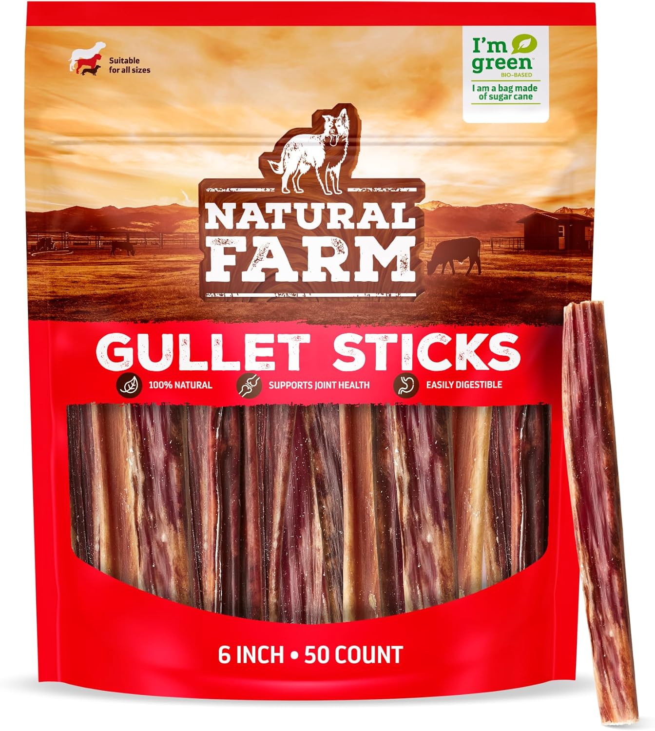 Natural Farm Gullet Sticks for Dogs - Healthy Chews for Pups