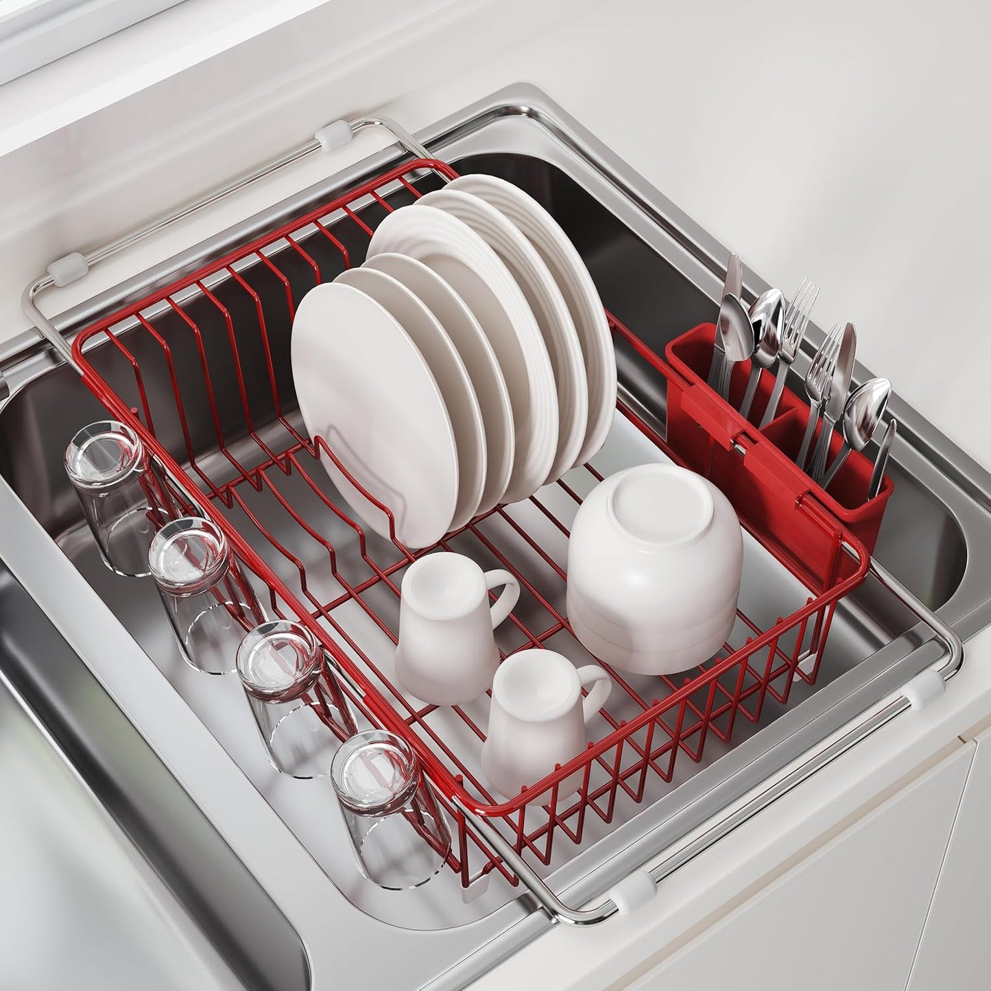 JASIWAY Dish Drying Rack for Sink - Space Saving Kitchen Solution