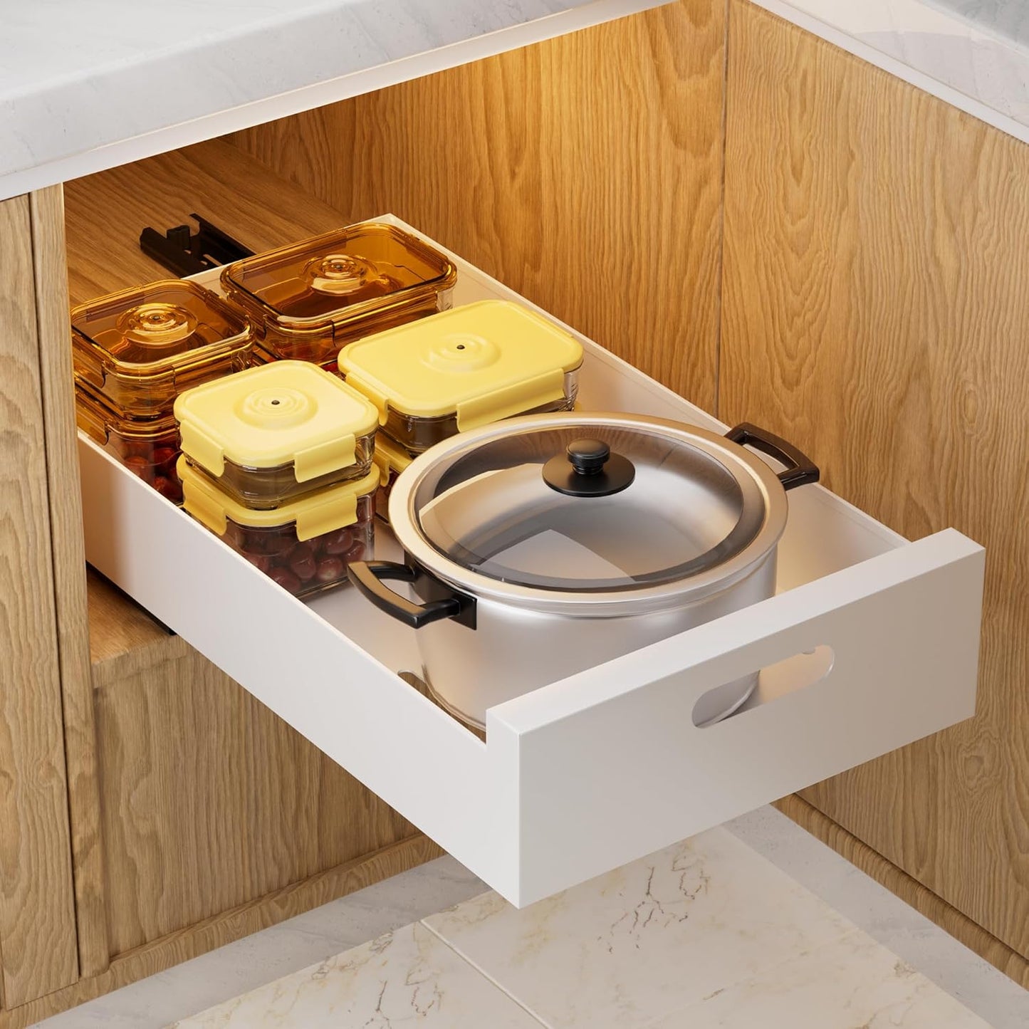HBL' 2 Pack Pull Out Cabinet Organizer for Easy Storage