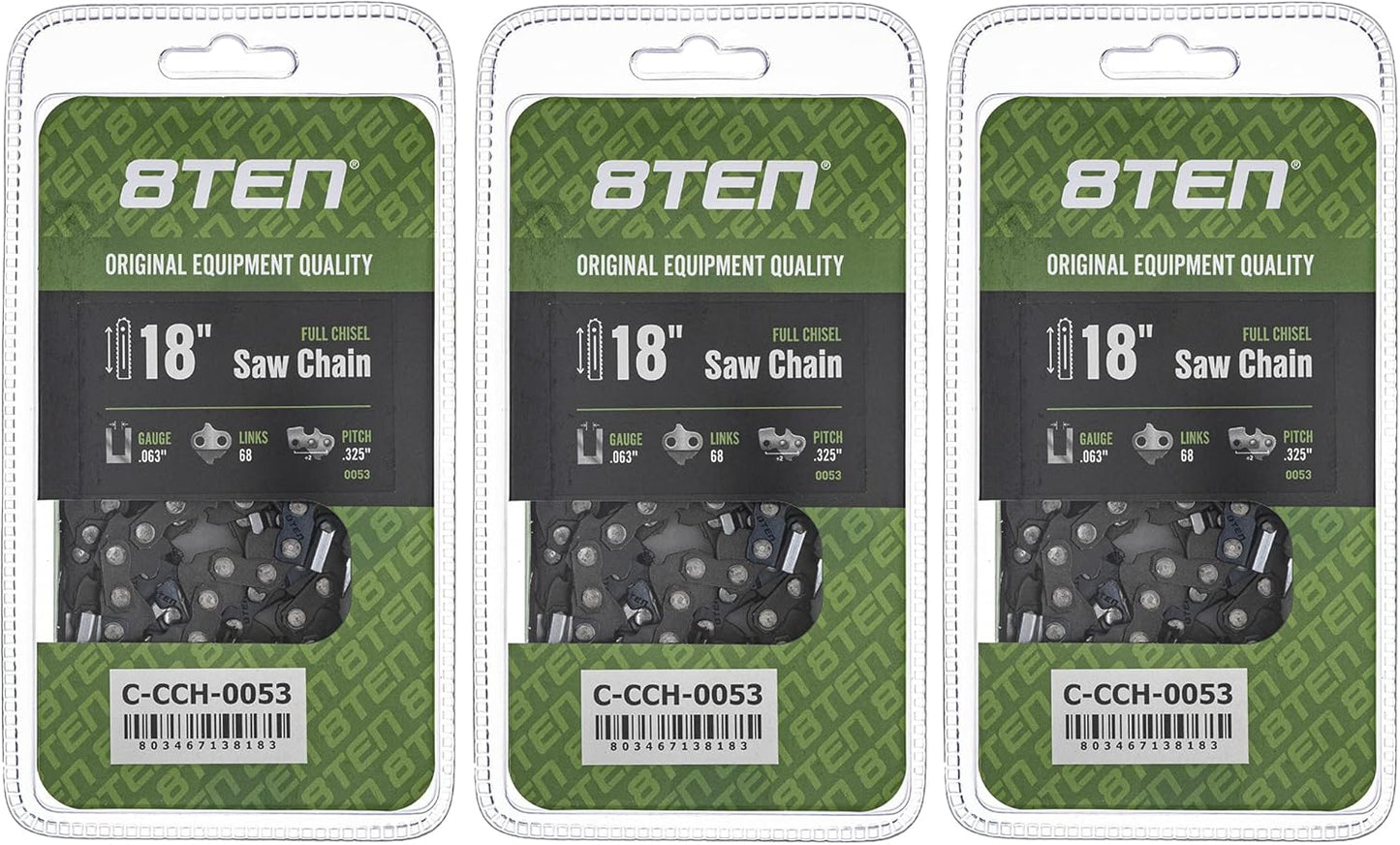 8TEN Full Chisel Chainsaw Chain 18 Inch for Stihl 025