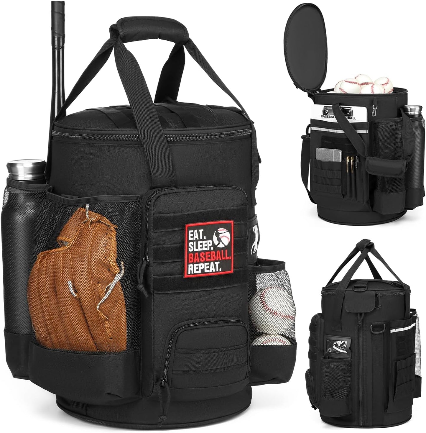 Baseball Bucket Bag Organizer with Anti-Slip Bottom and Pockets