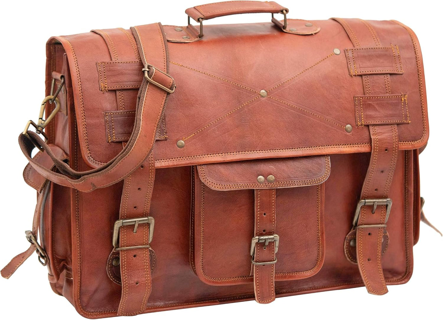 Handmade Leather Messenger Laptop Satchel for Stylish Men