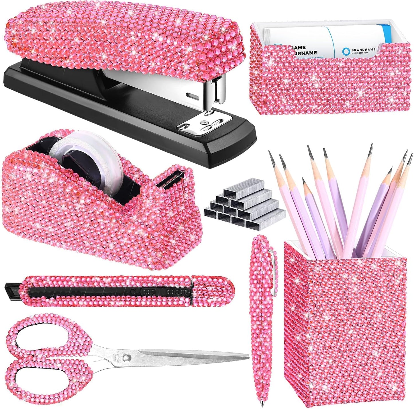 7 Pieces Bling Desk Accessories Set for Stylish Office Decor