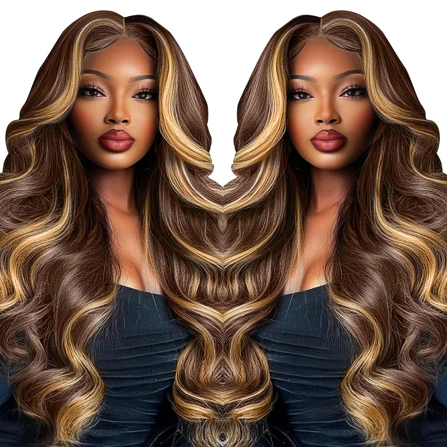 28 Inch Ombre Lace Front Wig Human Hair with 220% Density