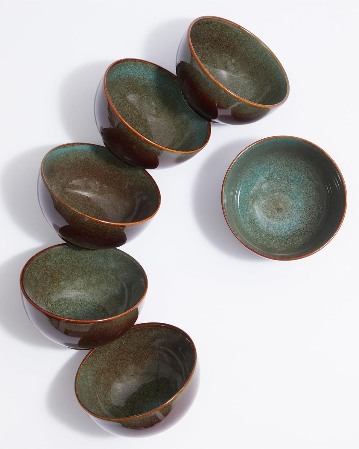 Stoneware Cereal Bowls Set of 6 for Soup and Snacks