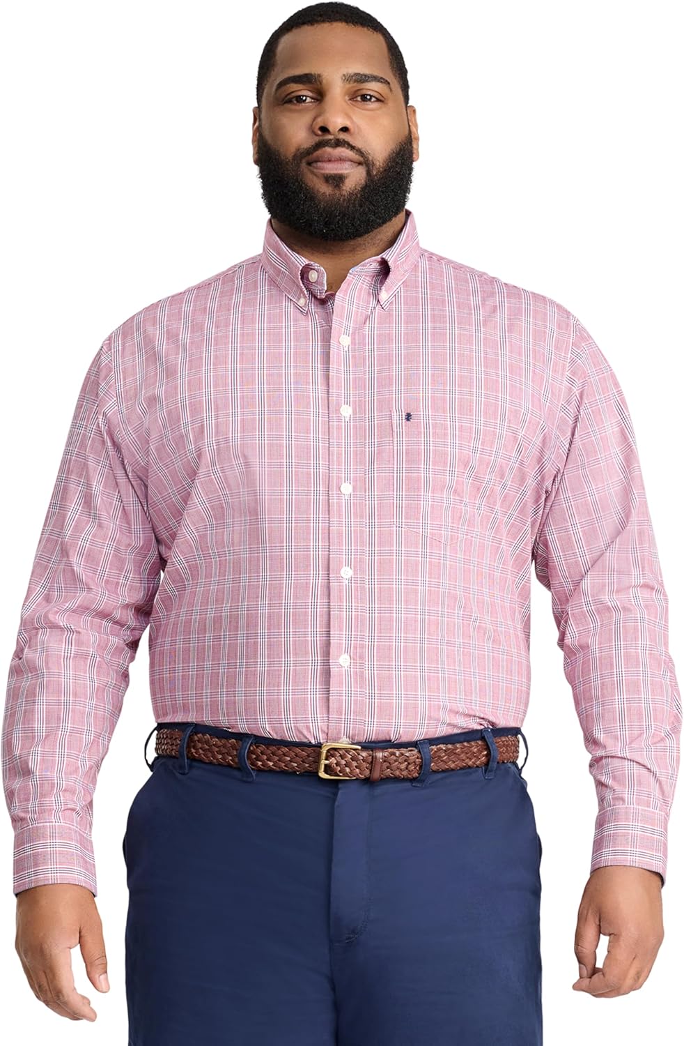 IZOD Men's Big and Tall Performance Comfort Long Sleeve Shirt
