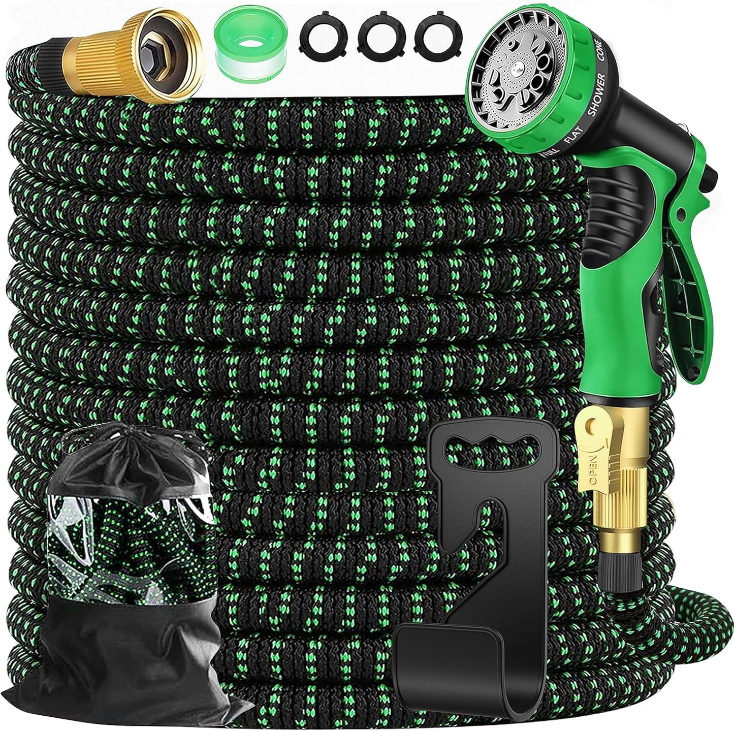 100ft Expandable Garden Hose with 10 Mode Spray Nozzle