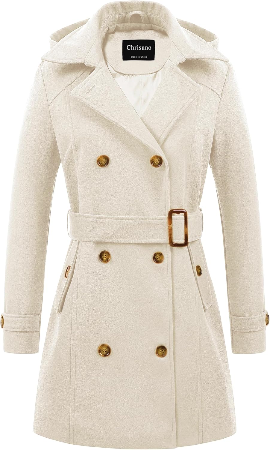 Chrisuno Women's Double Breasted Pea Coat for Winter Style