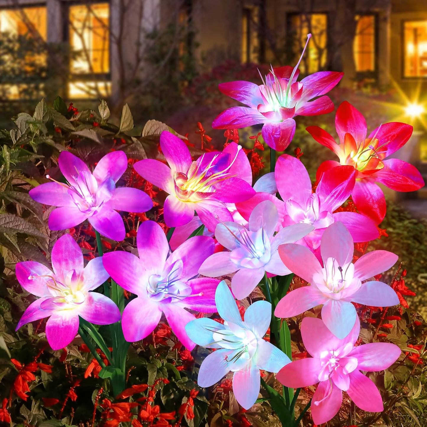 Aukora Solar Garden Lights Outdoor 10 Pack for Vibrant Decor