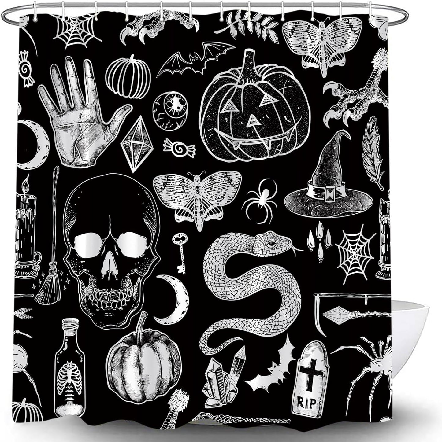 Spooky Witchcraft Shower Curtain Set!