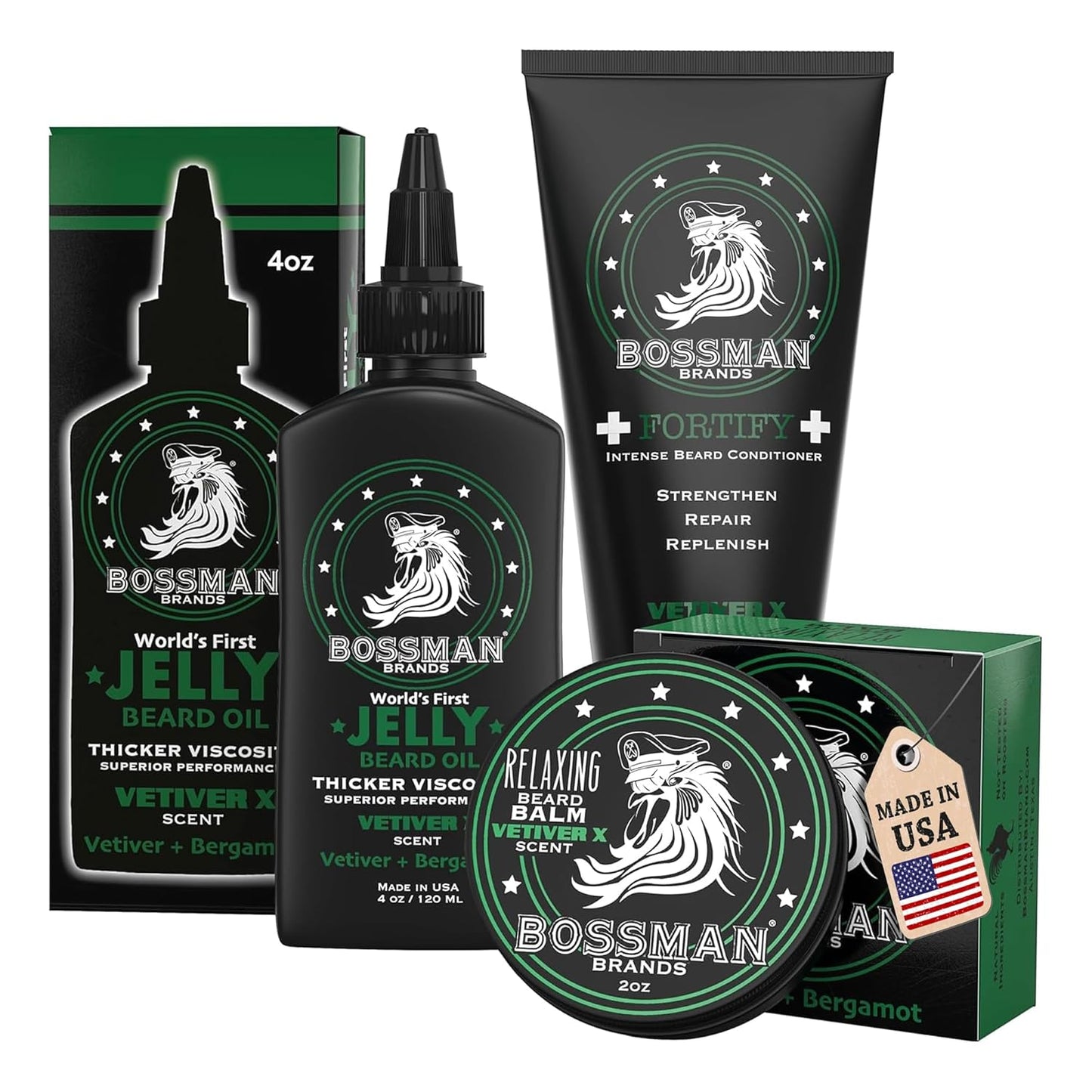 Bossman Essentials Beard Kit for Men - Grooming Care Set