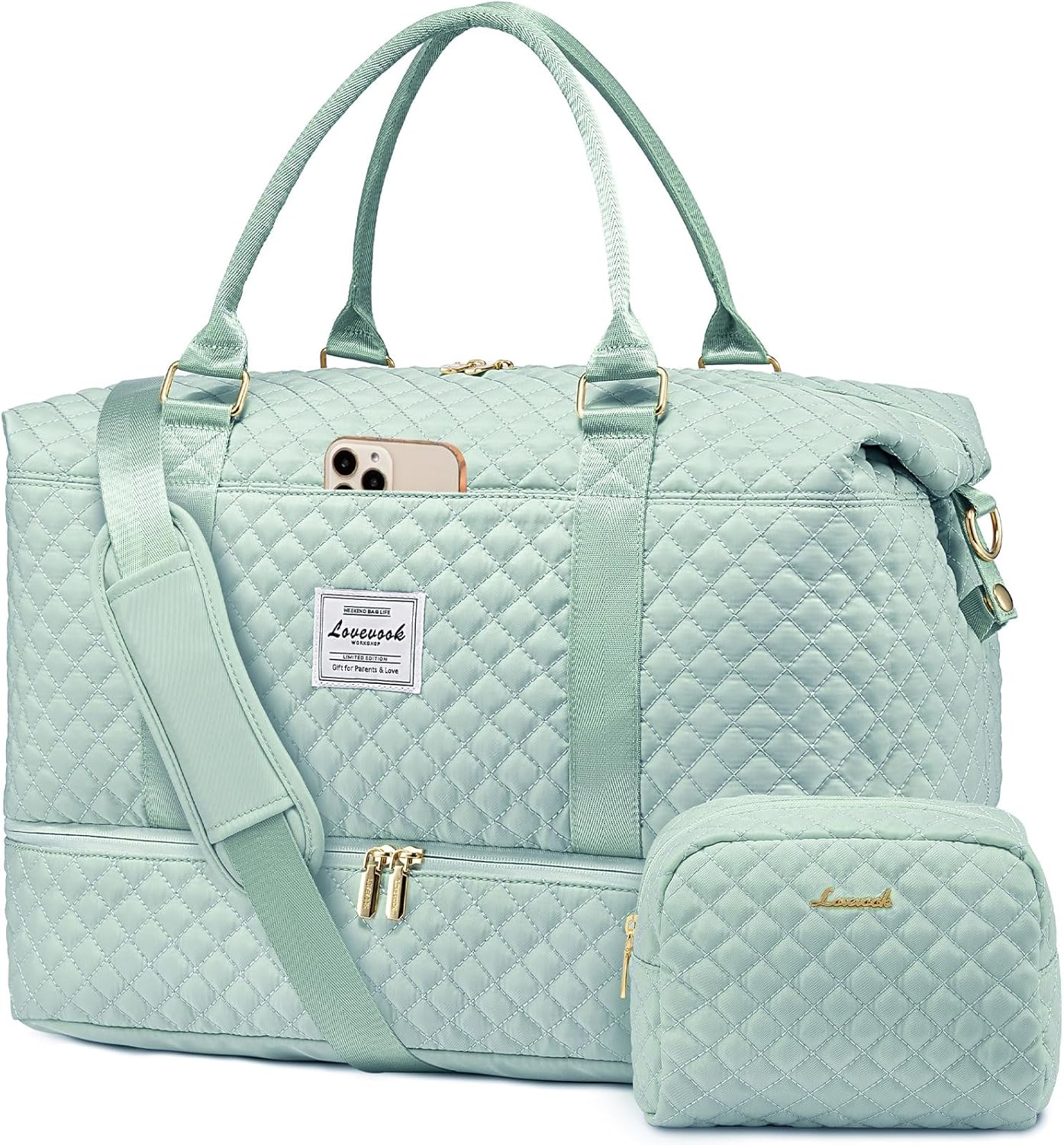 LOVEVOOK Travel Duffle Bag with Shoe Compartment for Women