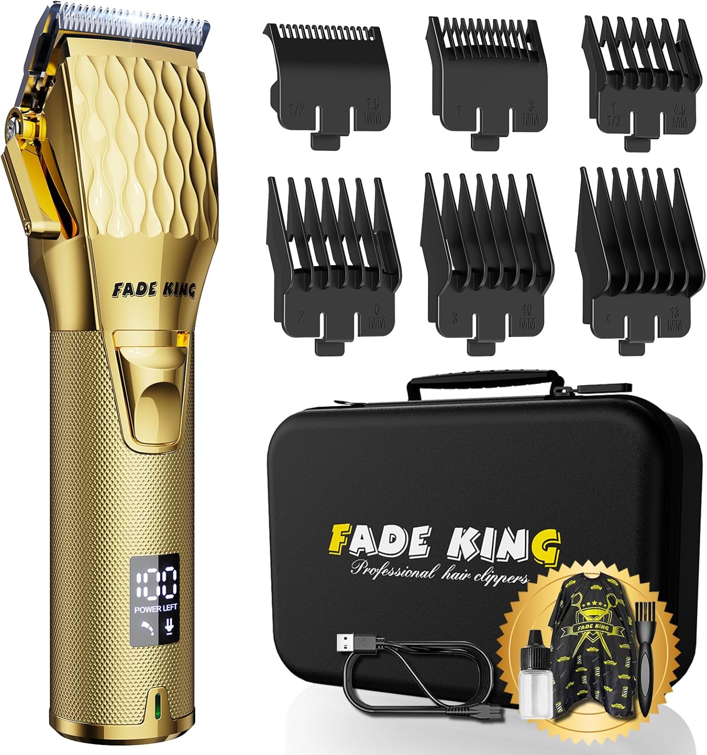 FADEKING Professional Hair Clippers for Men - Cordless Trimmer