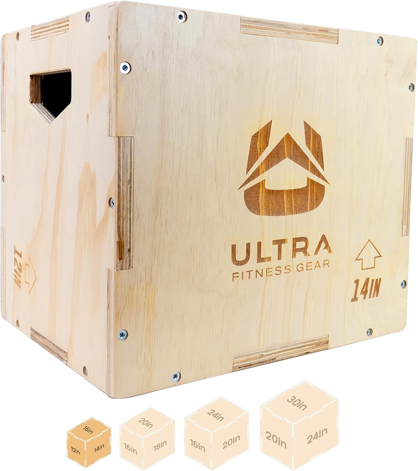 Ultra Fitness Gear Wooden Plyo Box for Jump Training and More