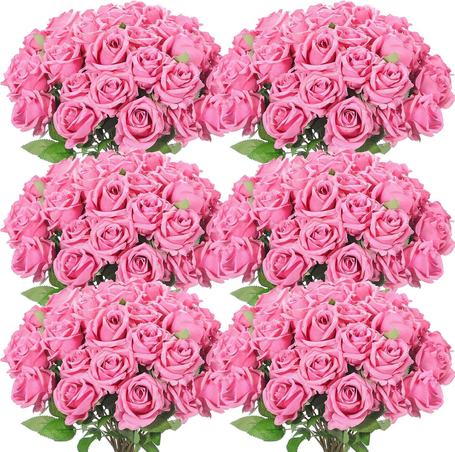 50 Pcs Artificial Rose Flower Bulk for Home Wedding Decor