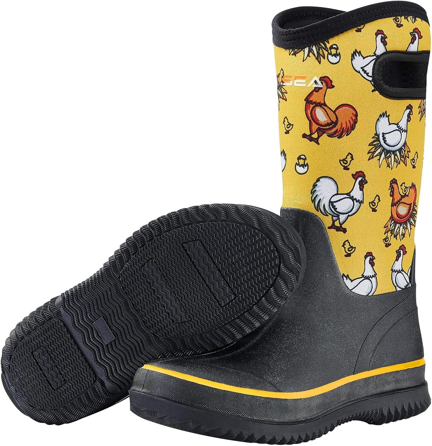 HISEA Women Mud Boots: Waterproof Mid Calf Garden Shoes