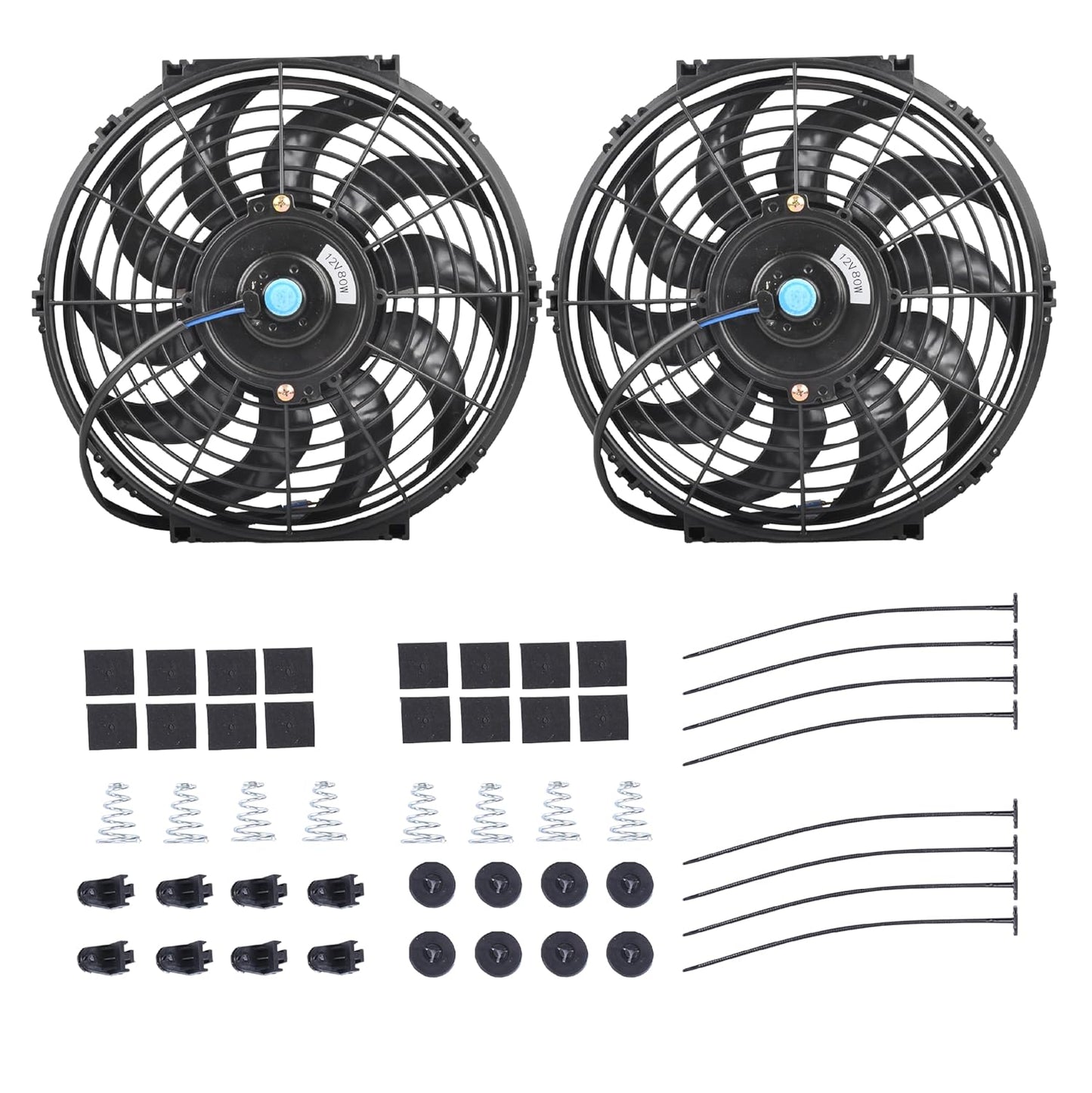 High Performance 12 Electric Radiator Cooling Fan Assembly Kit