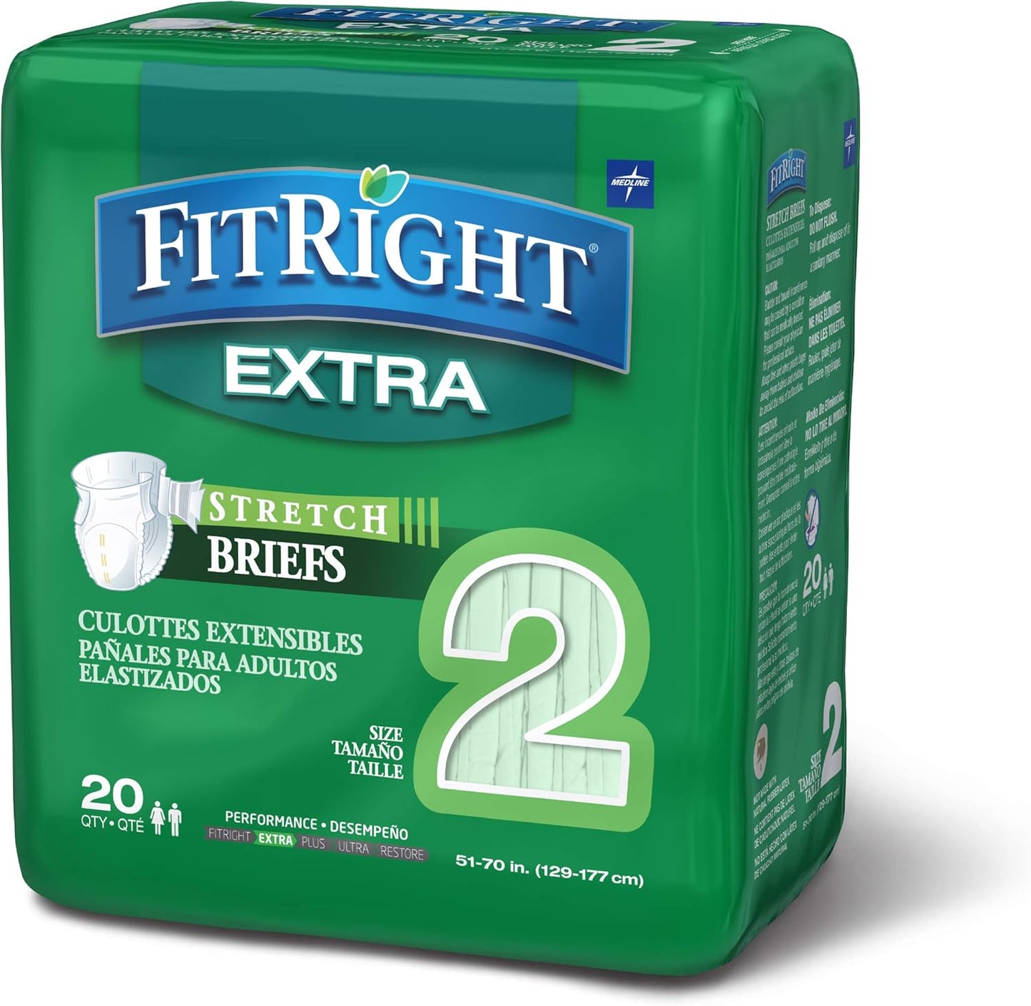 Medline FitRight Stretch Adult Diapers - Maximum Comfort