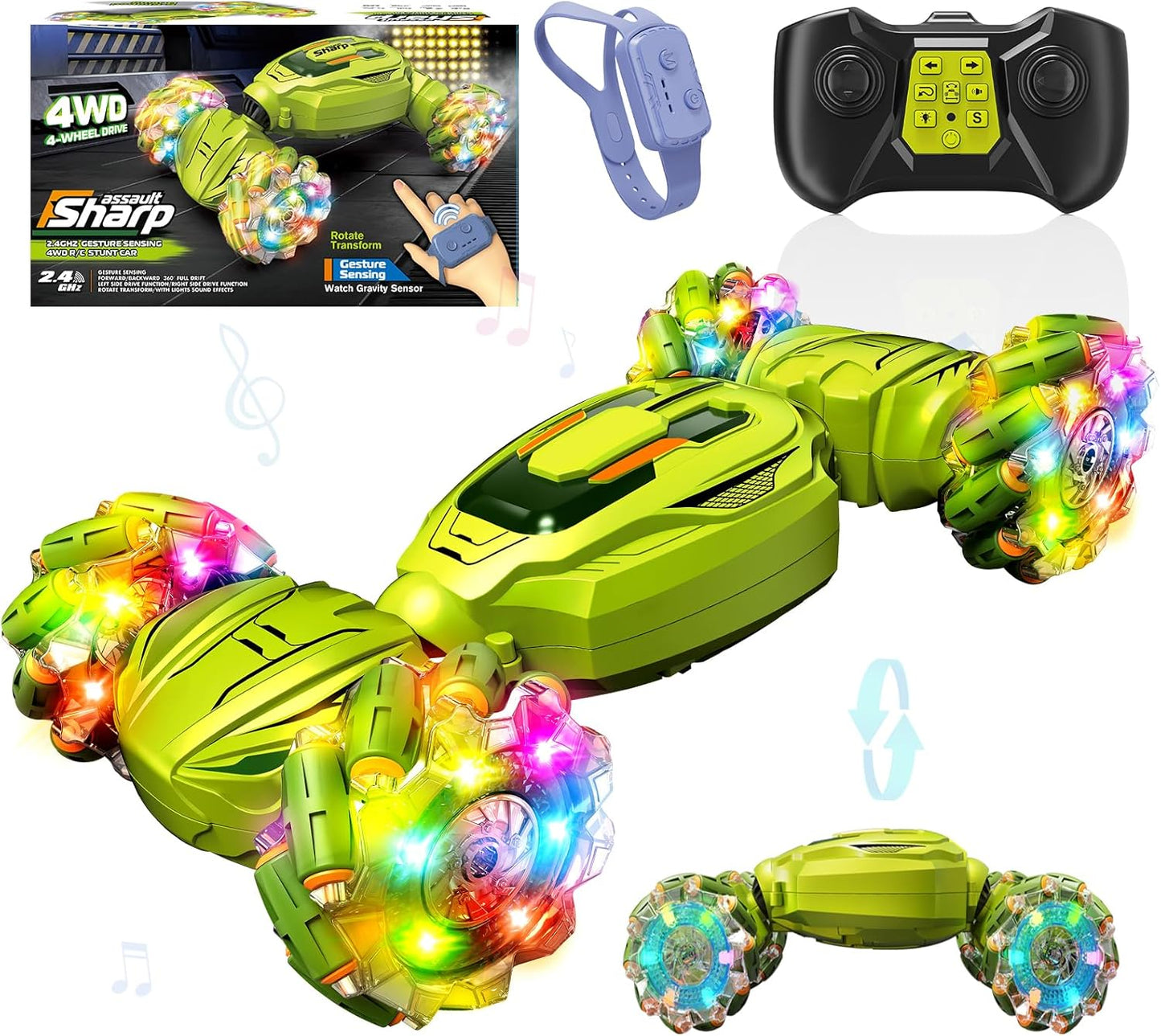 Snaiio Gesture Sensing RC Car - 360 Stunts, 4WD, Transform ~ Ages 6+