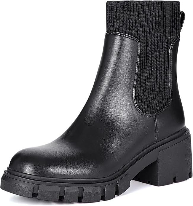 Athlefit Women's Chelsea Platform Ankle Boots for Stylish Comfort