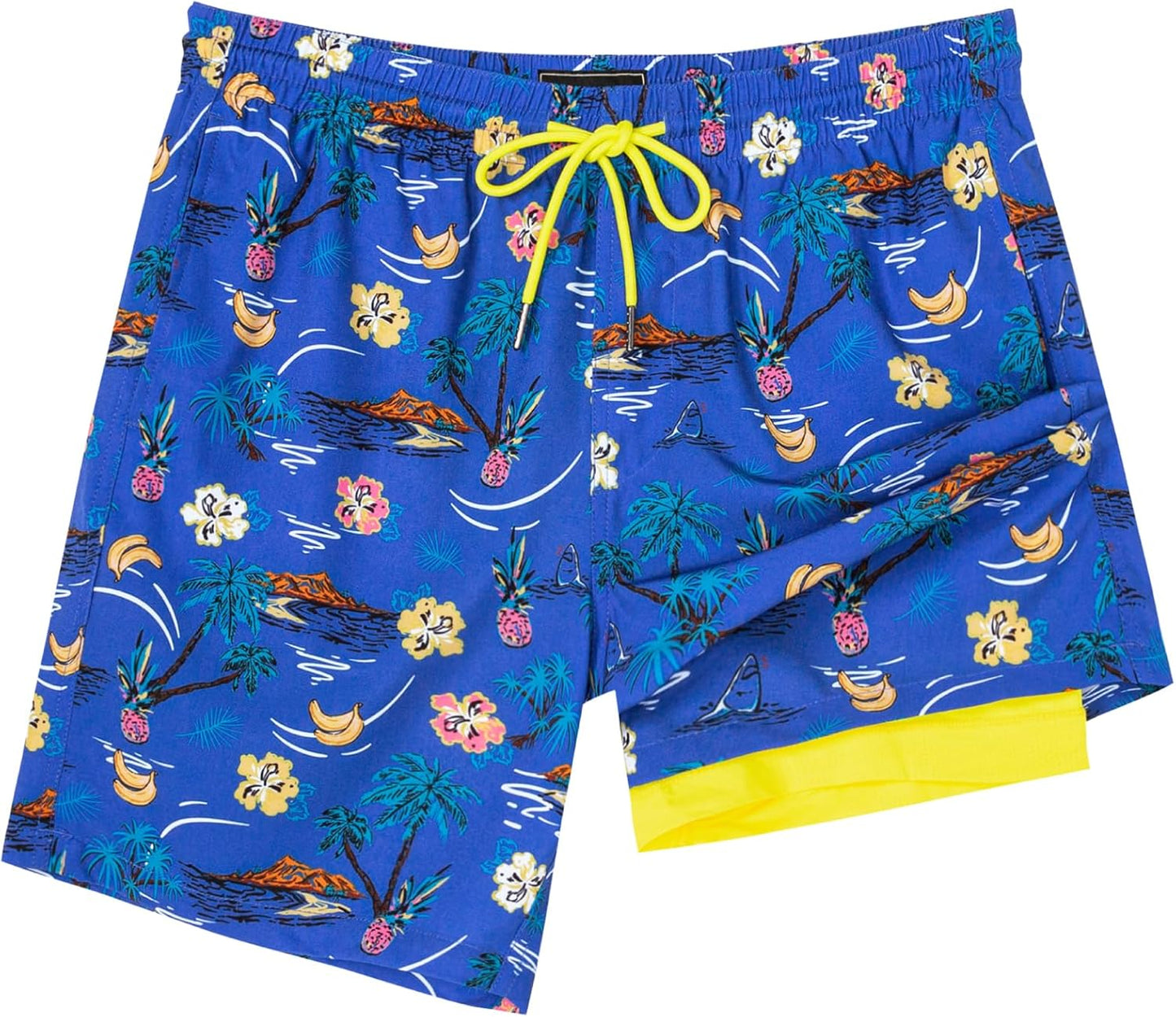 SURF CUZ Mens Swim Trunks with Compression Liner for Comfort