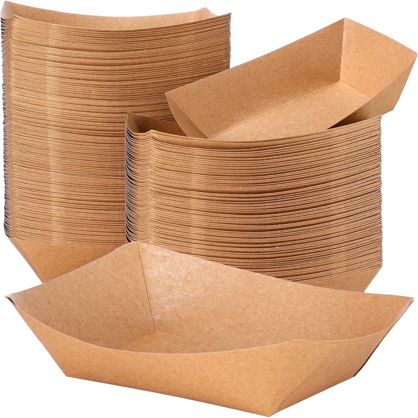 Kraft Paper Food Trays for Nachos, Tacos, and More - 200 Pcs