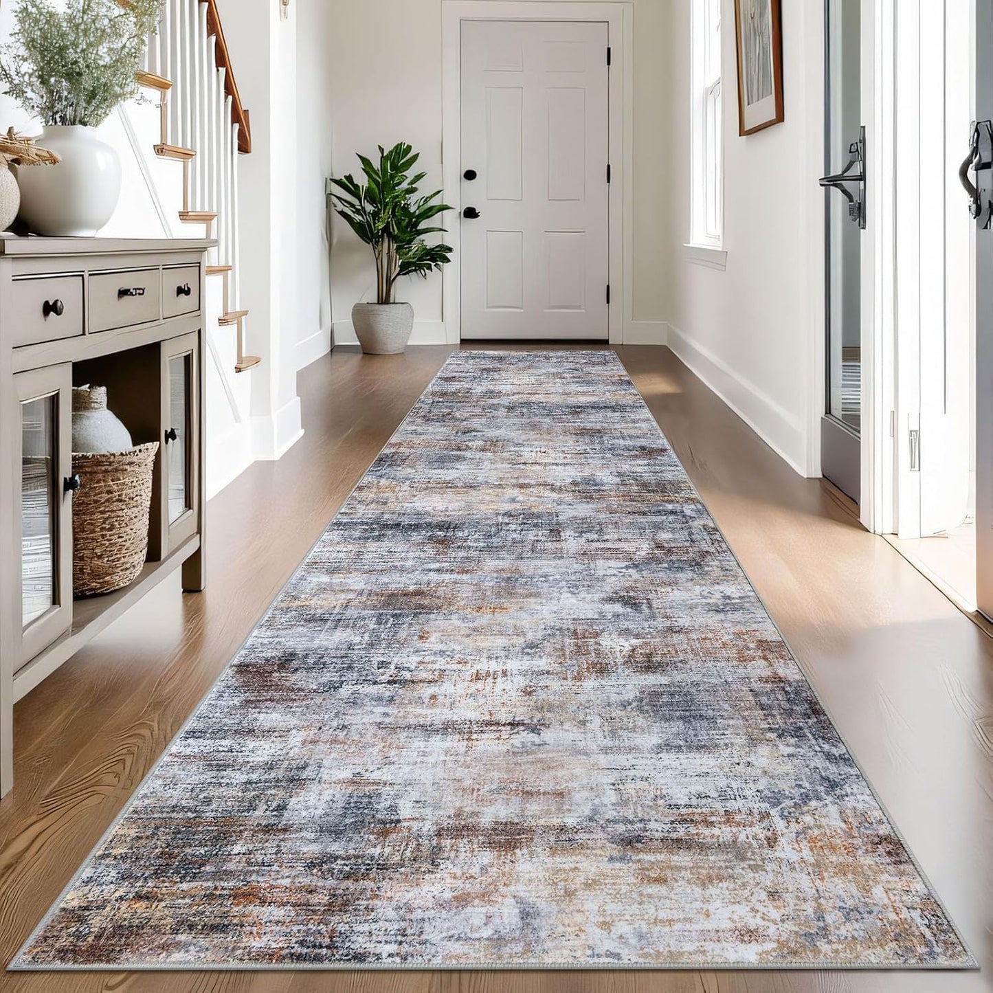 IOHOUZE Abstract Runner Rug 3x14 Ft for Modern Hallways