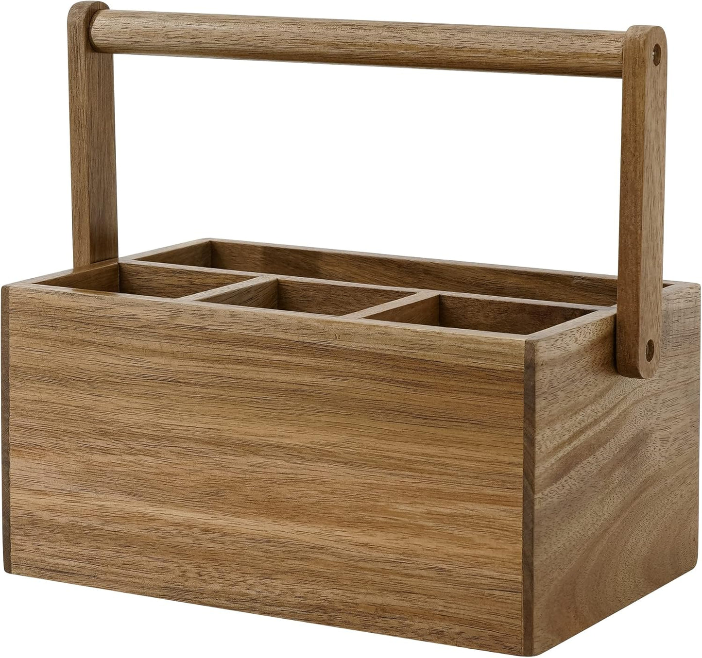 VaeFae Acacia Silverware Caddy: Stylish Kitchen Organizer