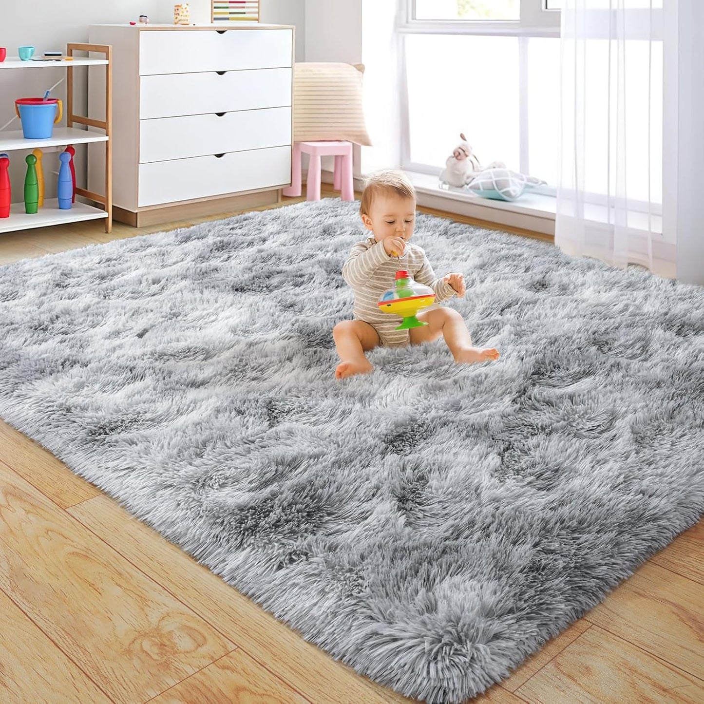 Rezutan Fluffy Area Rug 5x7 for Living Room and Bedroom