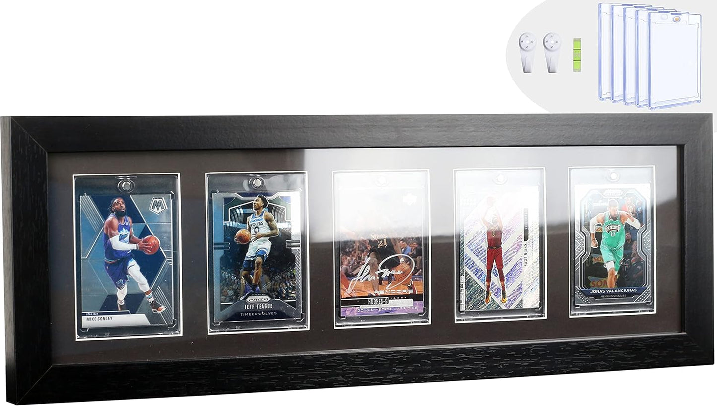 Trading Card Display Frame with UV Protection for 5 Cards