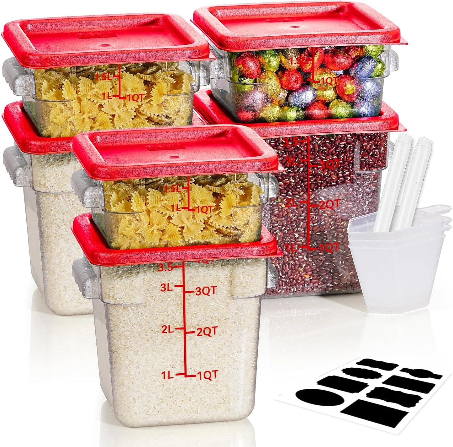 2QT4QT NSF Food Storage Containers Set with Lids for Kitchen