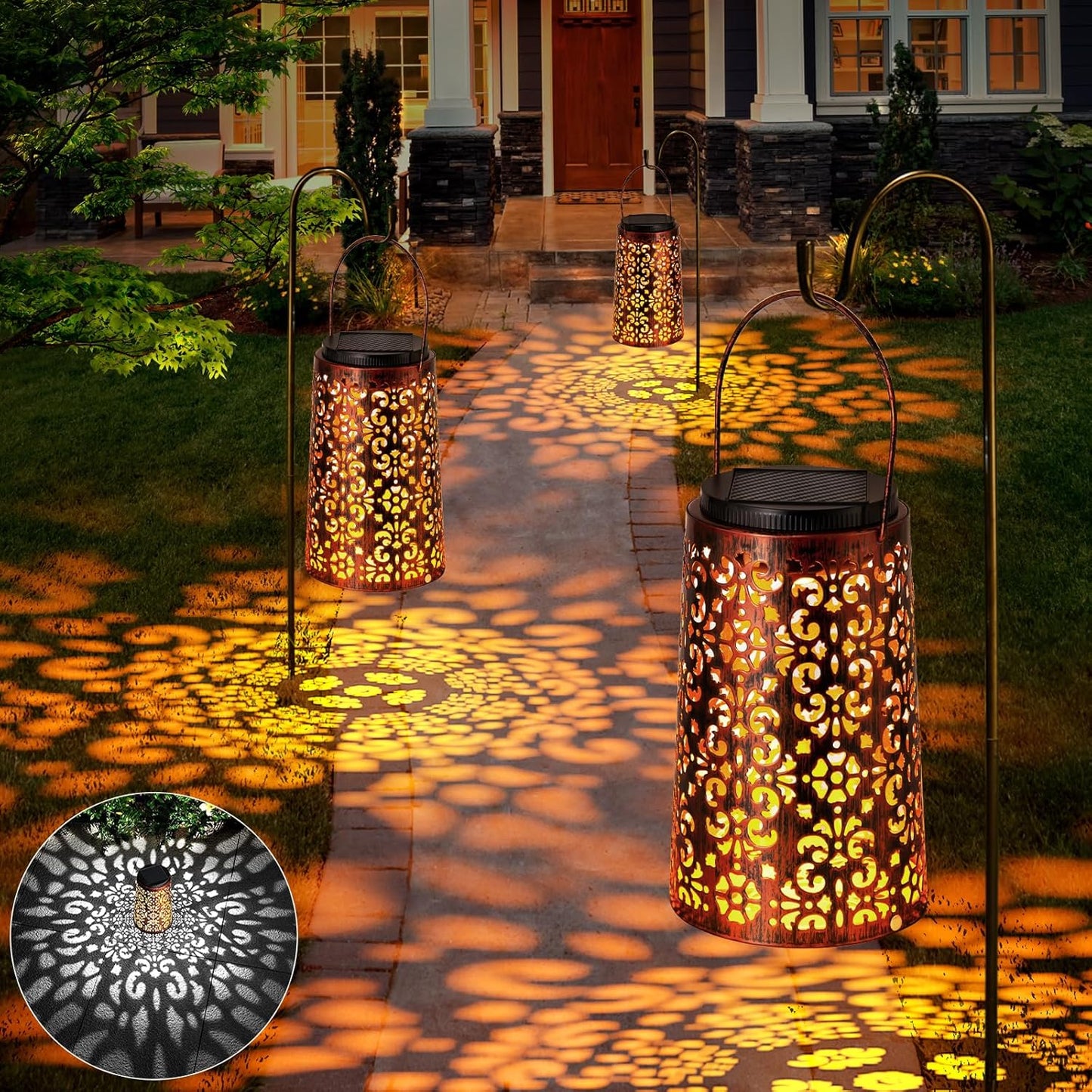 Outdoor Solar Lanterns for Halloween - Decorative Metal Lights
