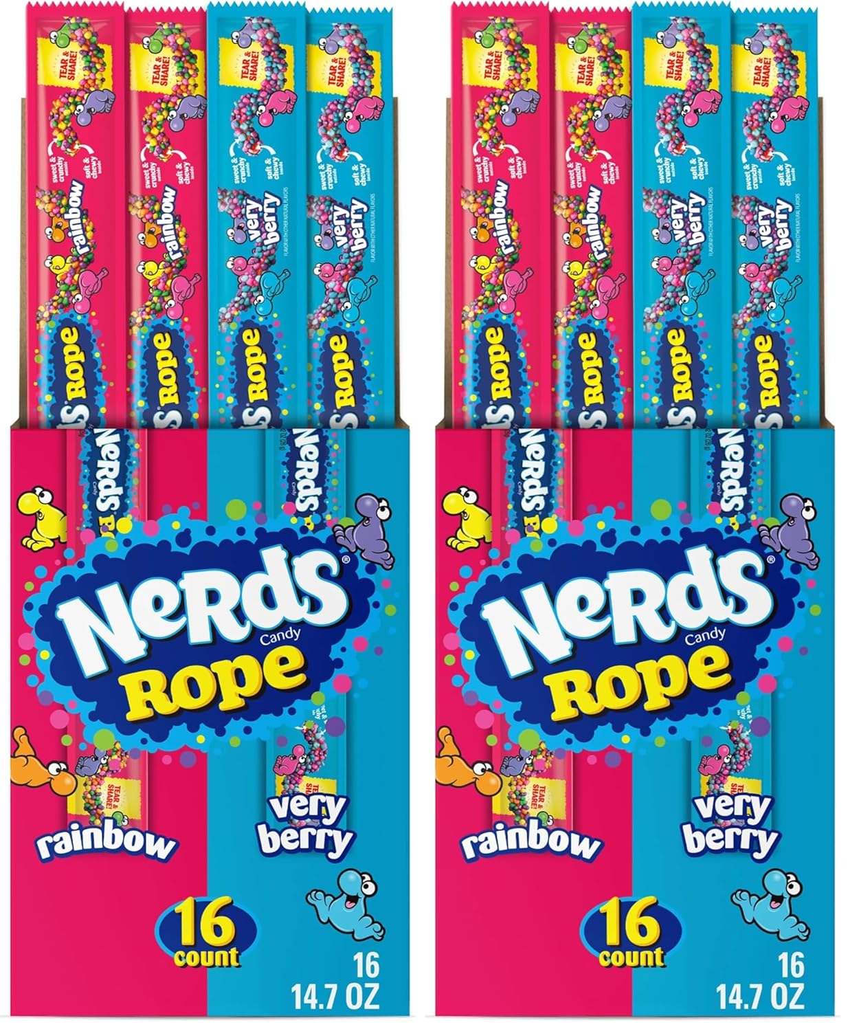 Nerds Rope Candy Variety Box with Rainbow & Very Berry Flavors