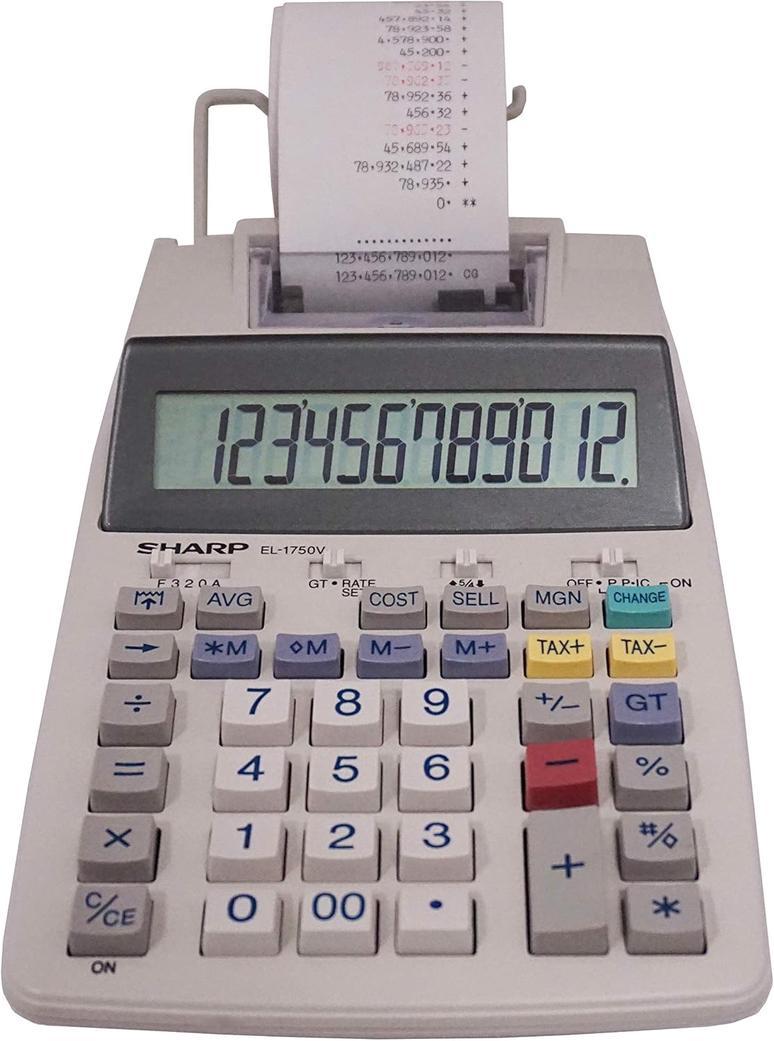 Sharp EL-1750V Printing Calculator - Fast 2 Lines/Sec Printing