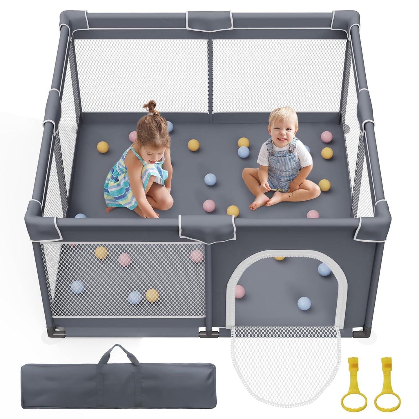 Baby Playpen 50in x 50in, Sturdy Safety Play Area for Toddlers