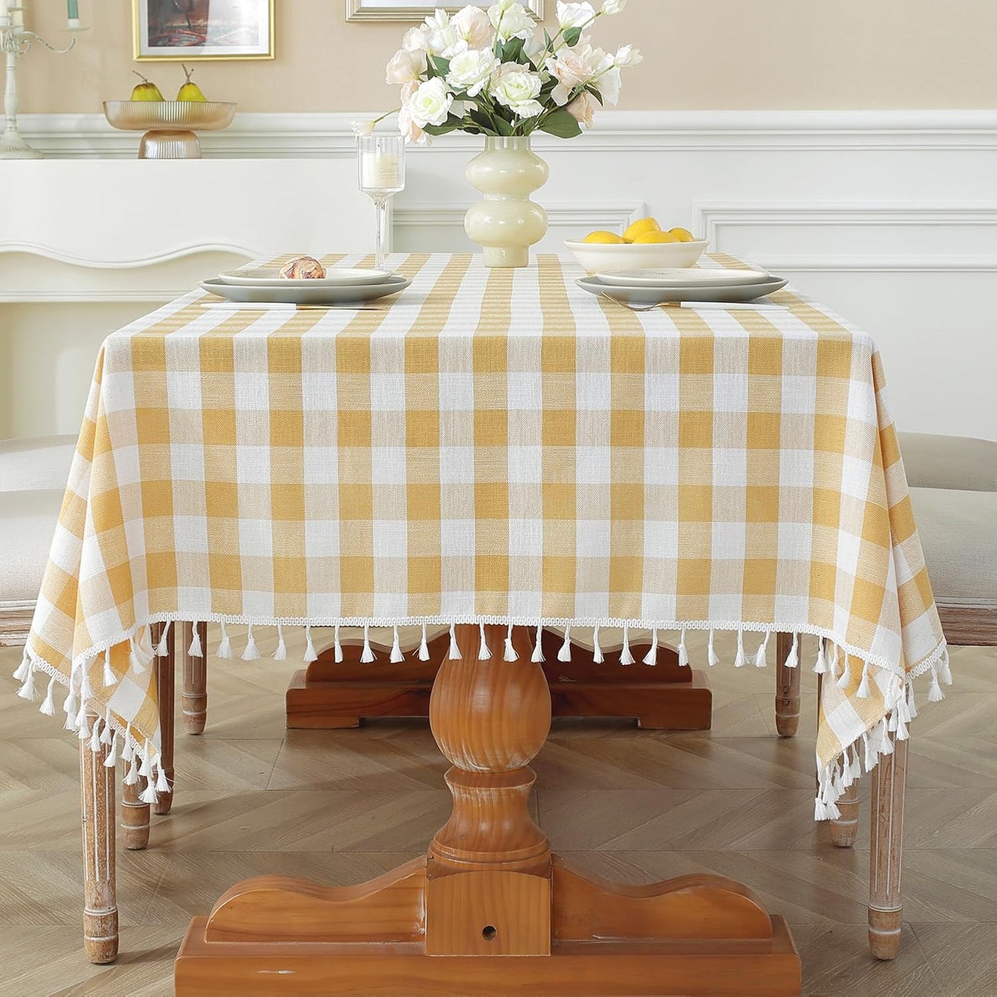 Laolitou Checkered Tablecloth Rectangle for Dining Room