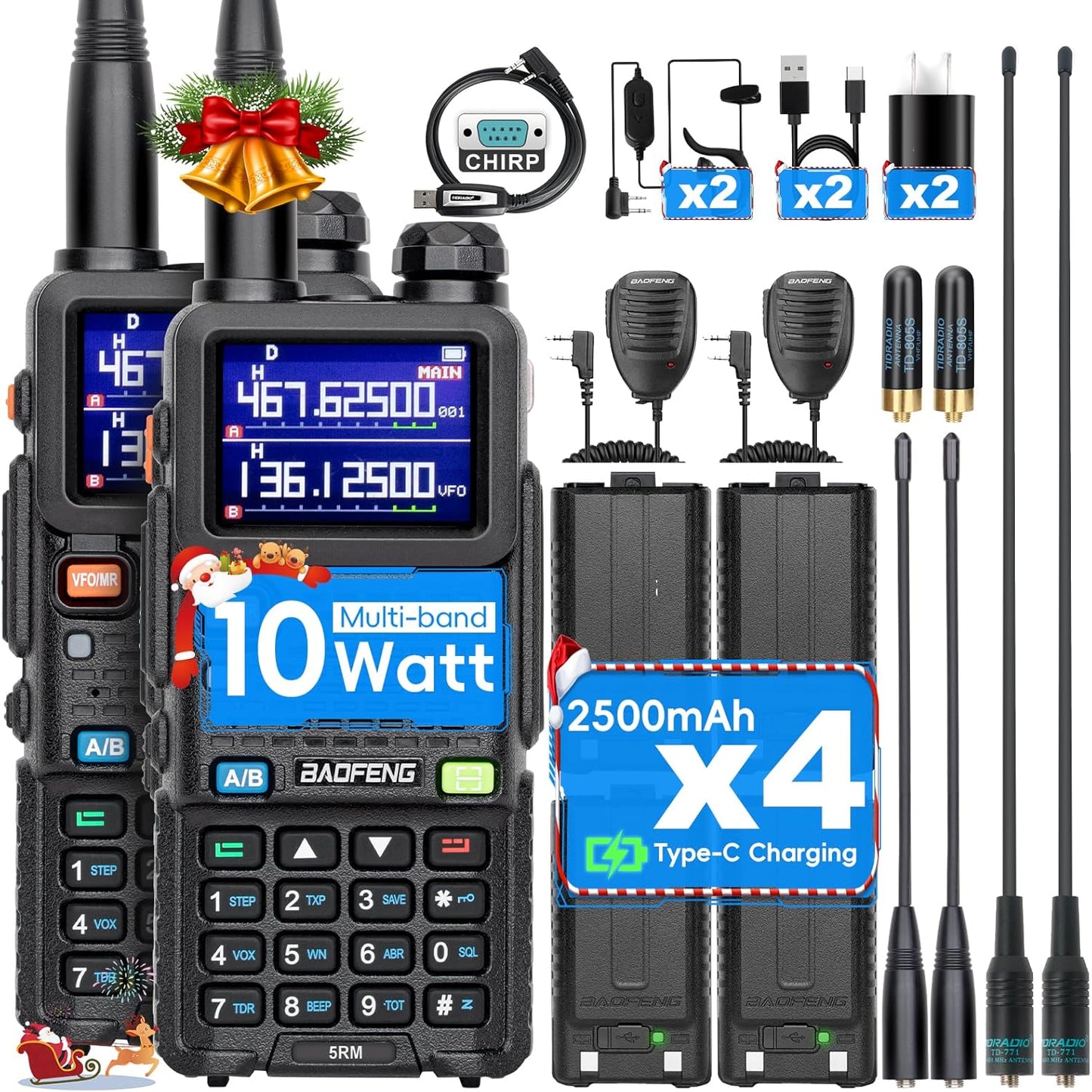 Baofeng Radio 5RM 10W Handheld Walkie Talkies for Survival