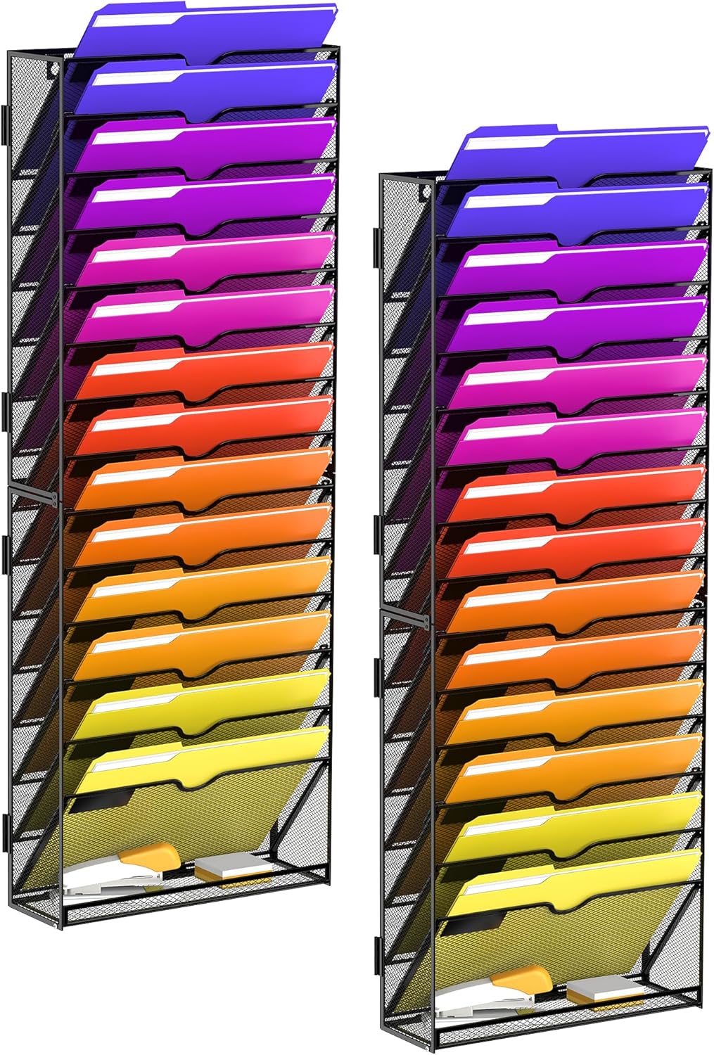15-Tier Mesh Wall File Organizer for Office and Home Use