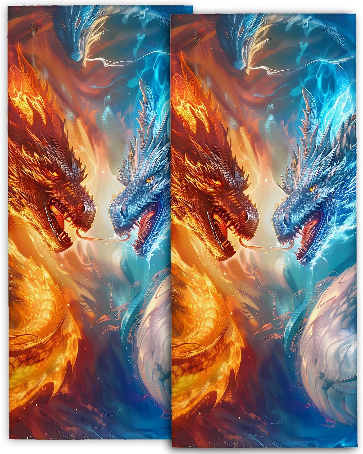 Dragon Fantasy Hand Towels Set - Soft Microfiber for Modern Decor