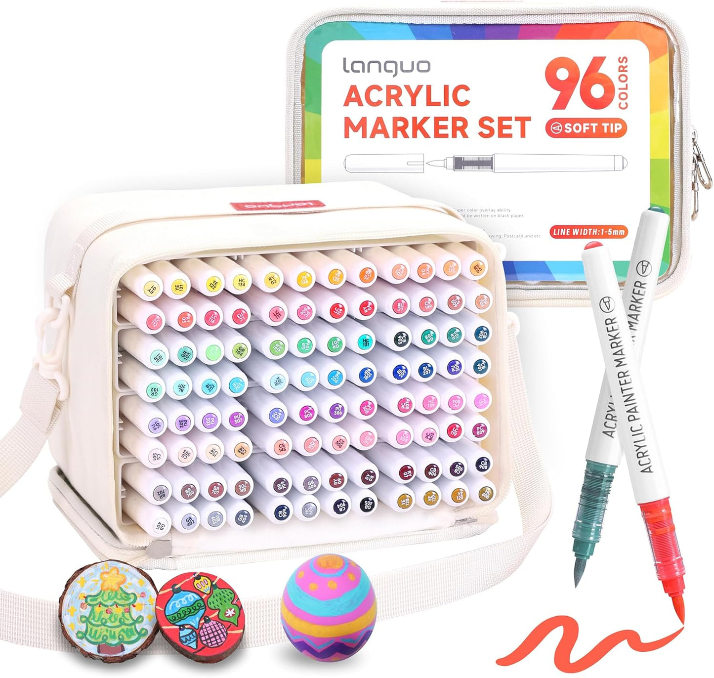 Languo 96 Colors Acrylic Paint Markers for Creative Projects