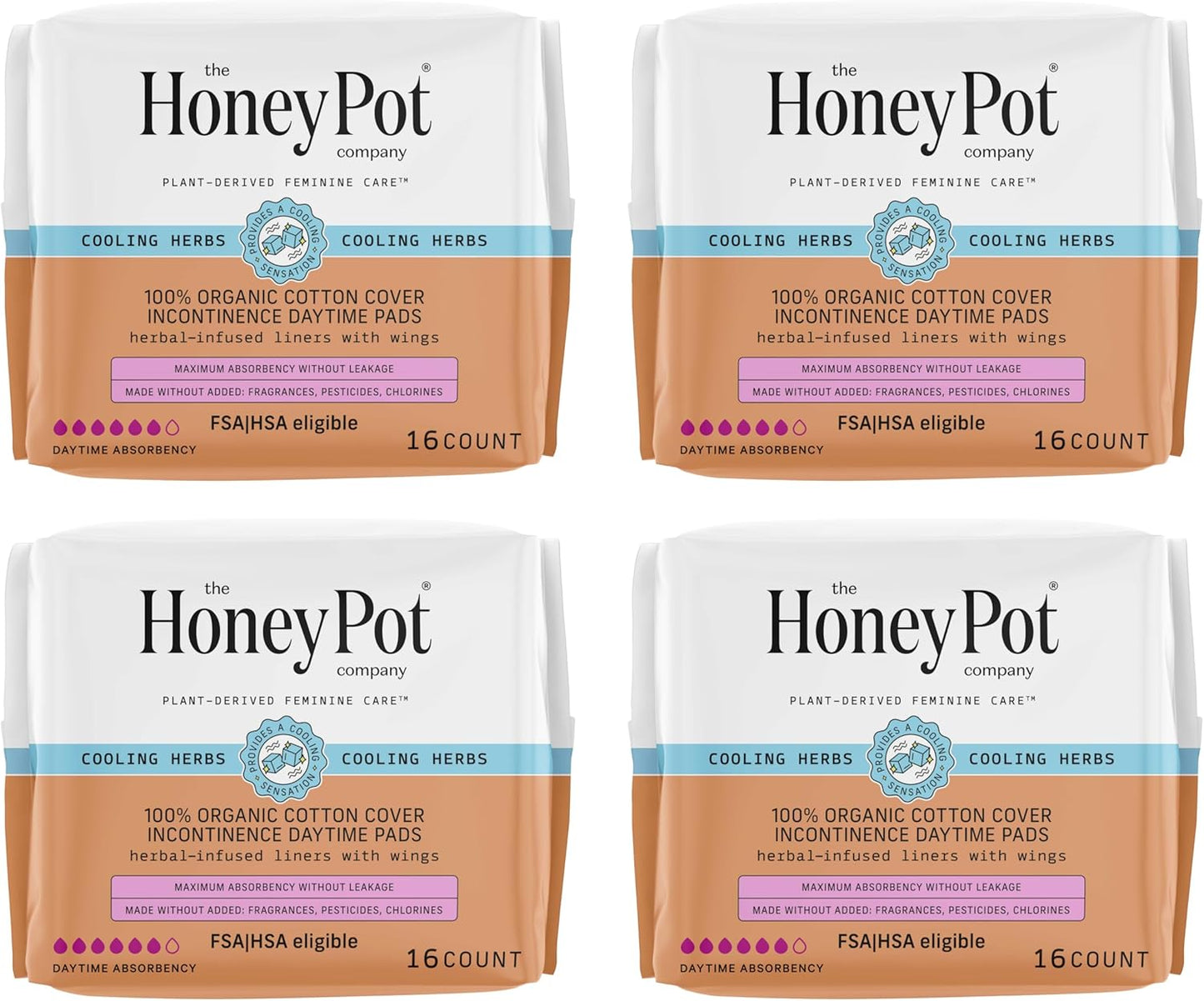 Herbal Pads for Women - Organic Incontinence Daytime Comfort