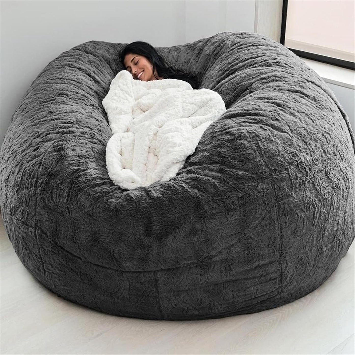 Ultra Soft 7ft Bean Bag Cover - Dark Grey