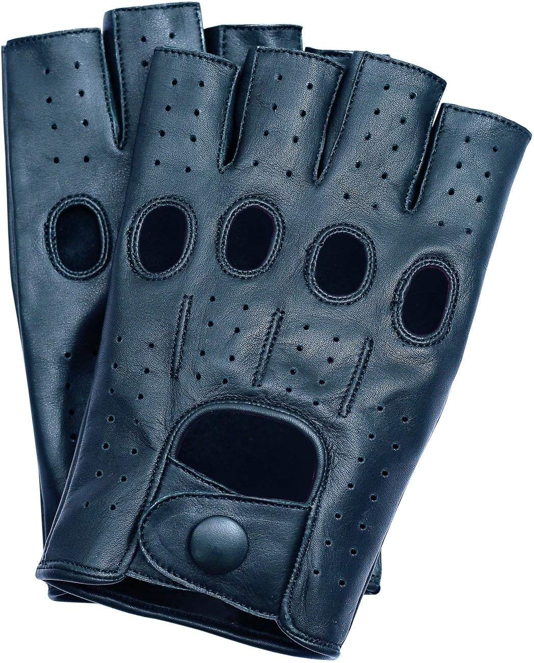 Riparo Fingerless Leather Gloves for Men - Perfect for Riding