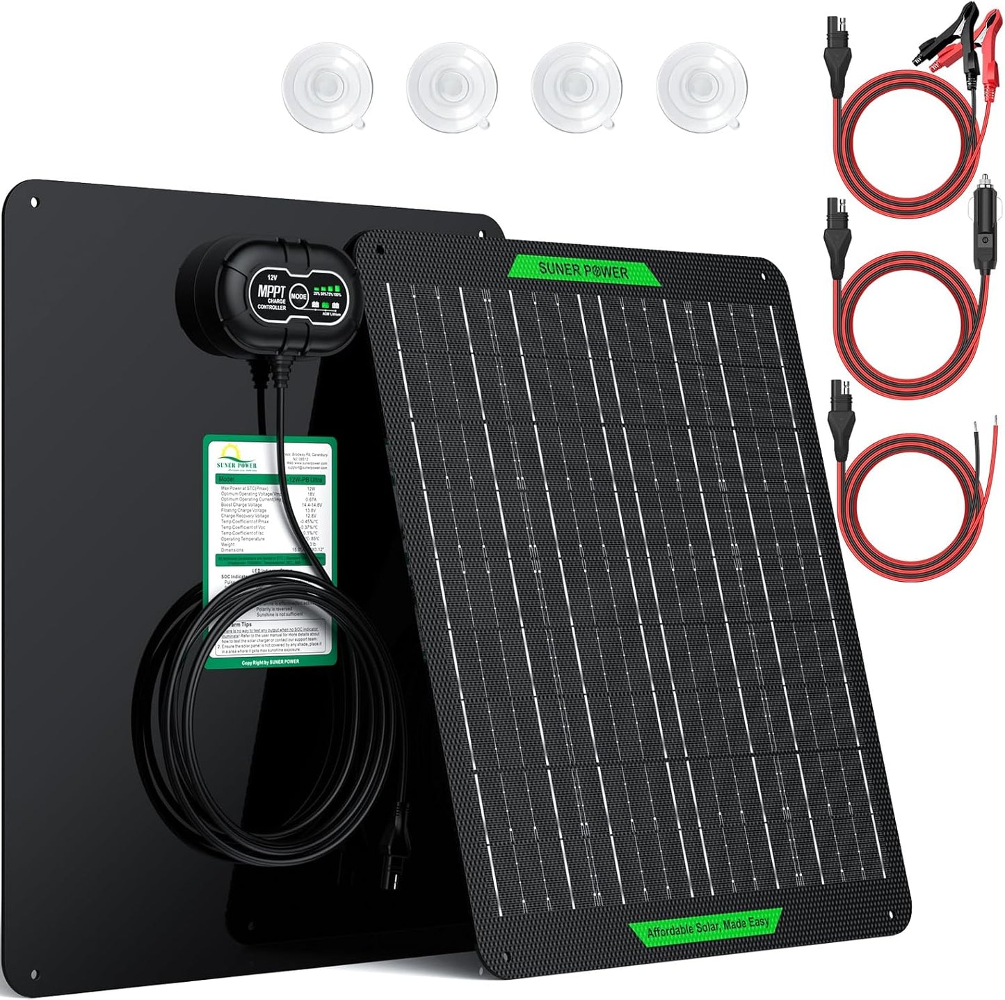 20W 12V Solar Battery Charger with Ultra-Smart MPPT Technology
