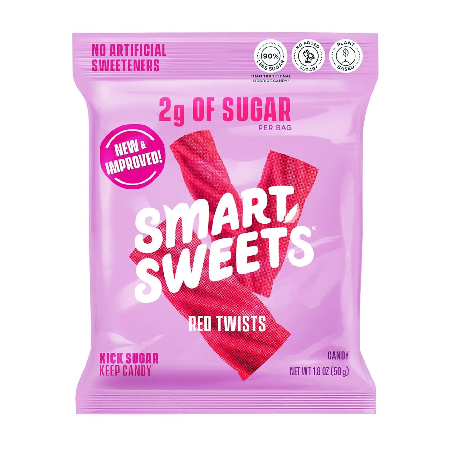 SmartSweets Red Twists - Low Sugar Licorice Gummy Candy Treats