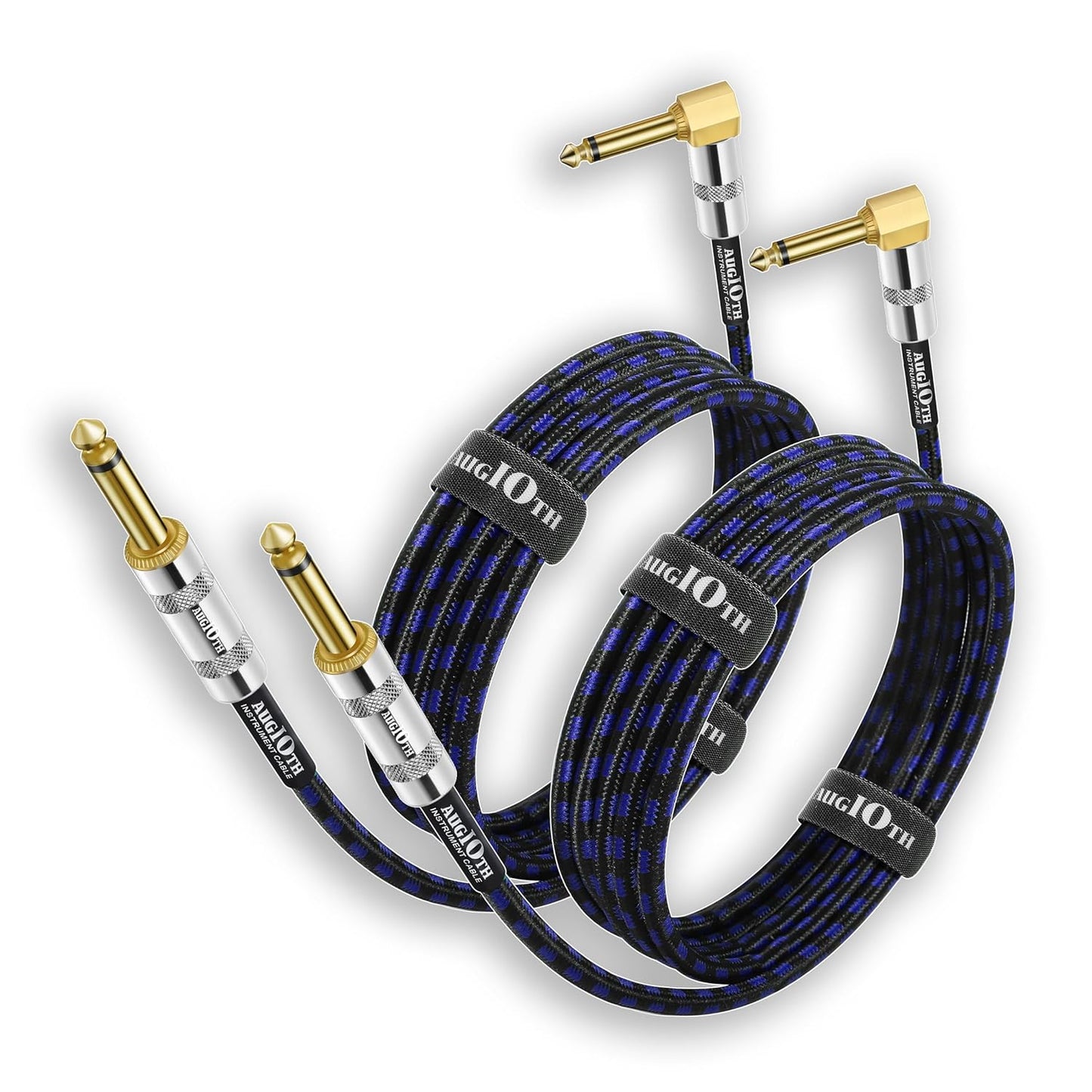 Augioth 15ft Guitar Cable 2 Pack - Crystal Clear Sound