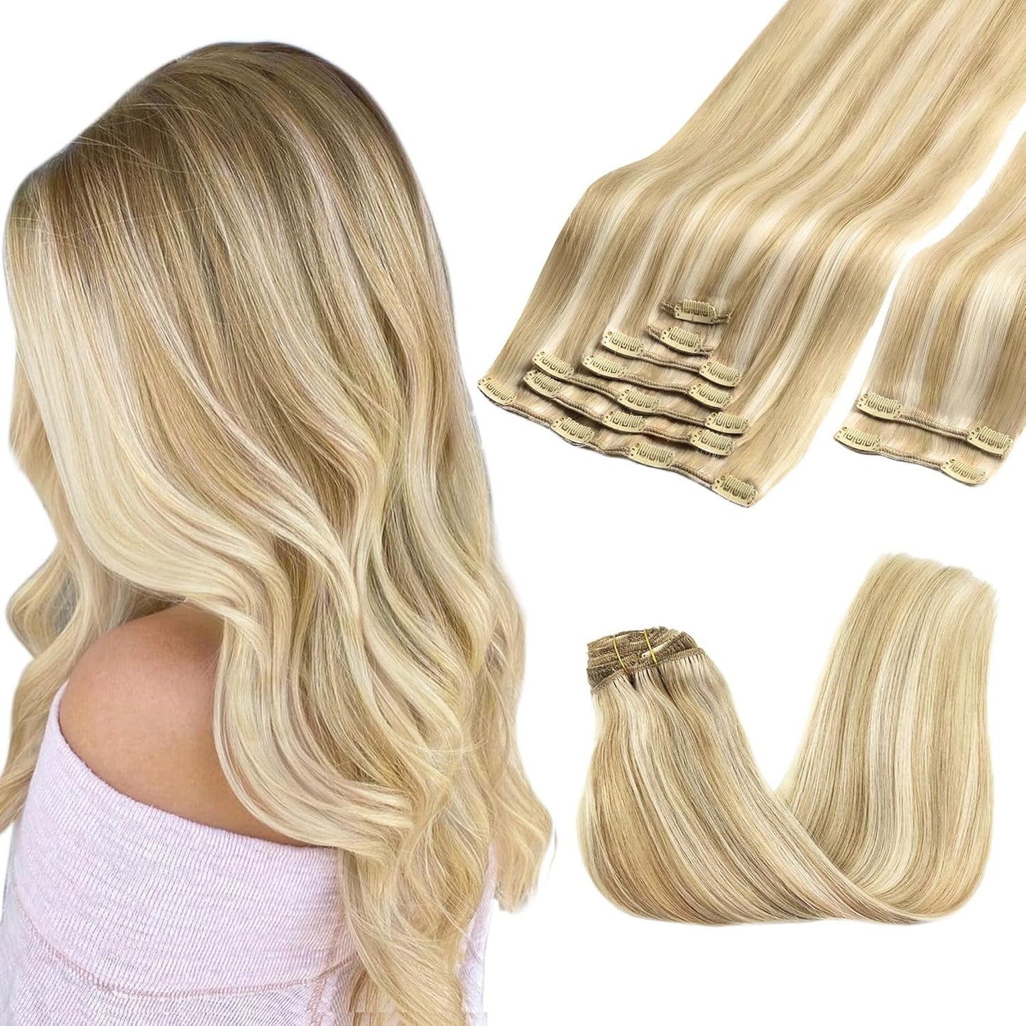 Clip in Hair Extensions Real Human Hair for Luxurious Style