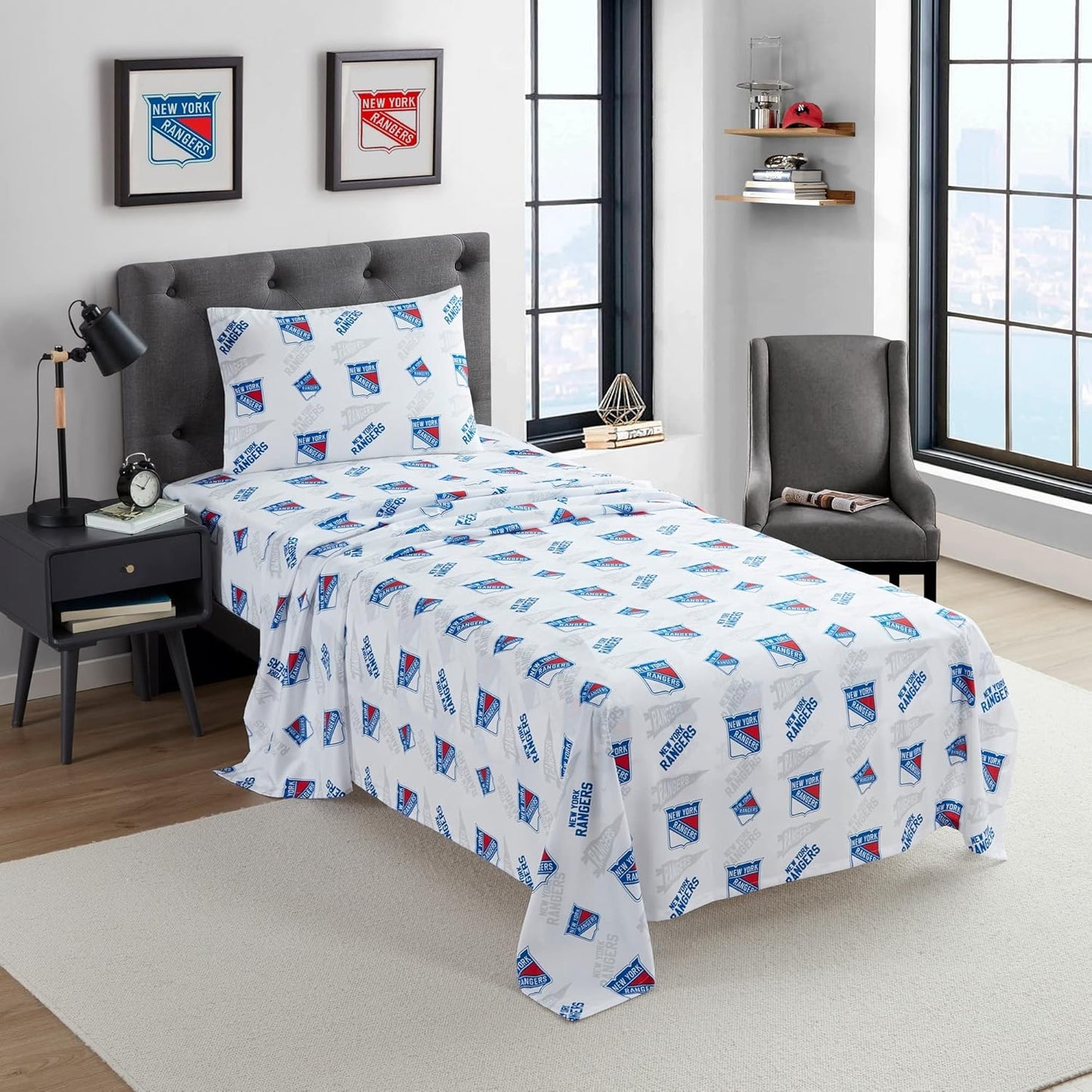 NHL Full Size Sheet Set for New York Rangers Fans - Cozy Bedding